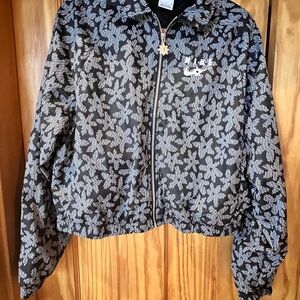 Nike Black and Gray Patterned Bomber Jacket
